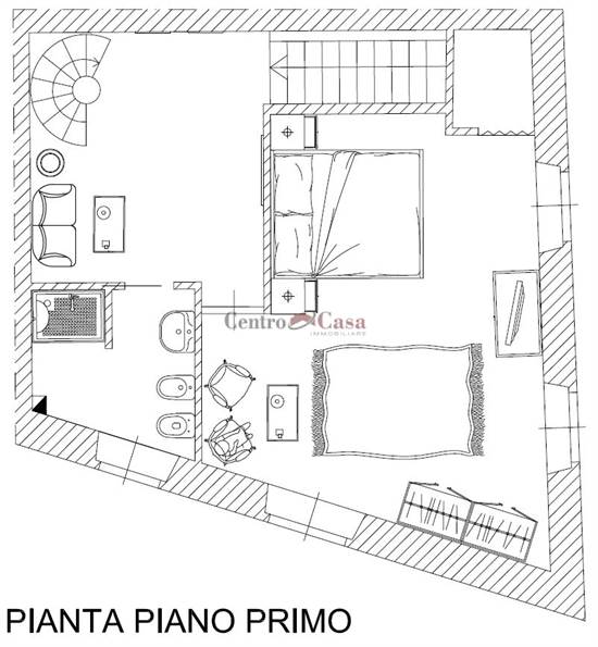 Simulazione arredi piano primo